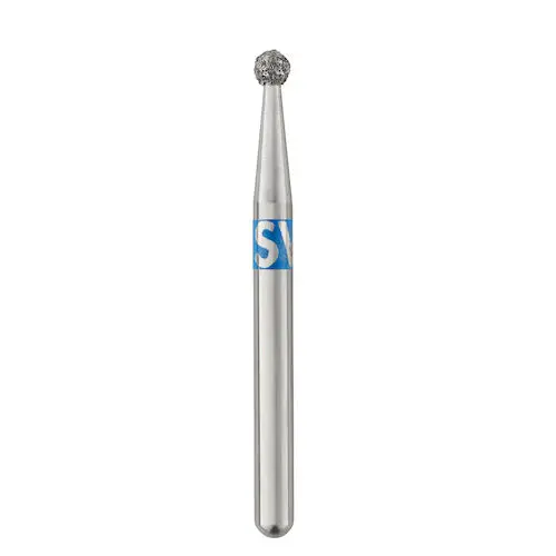 SS White Piranha Single-Use Diamond Bur, Round, Medium Grit, 25/Pkg, 801-016M - Round, Piranha Single-Use Diamond, , 25/Pkg., Medium, 801-016M - Image 1