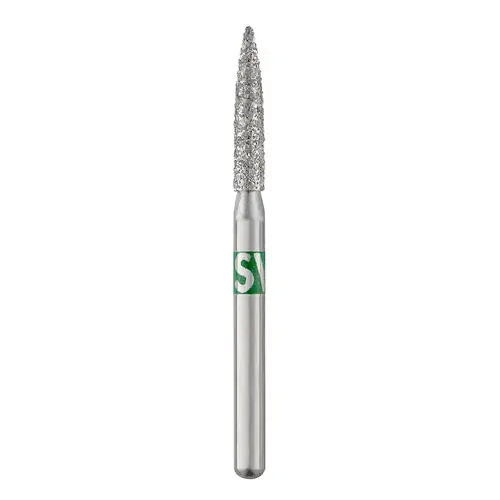 SS White Piranha Single-Use Diamond Bur, Coarse Grit, Flame Shape, Friction Grip, 862-016C, 25/Pk thumbnail 3