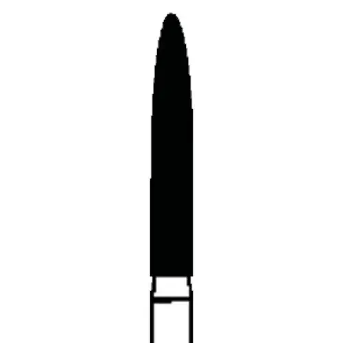SS White Piranha Single-Use Diamond Bur, Fine Grit, Flame Shape, Friction Grip, #863-018F, 25/Bx thumbnail 3