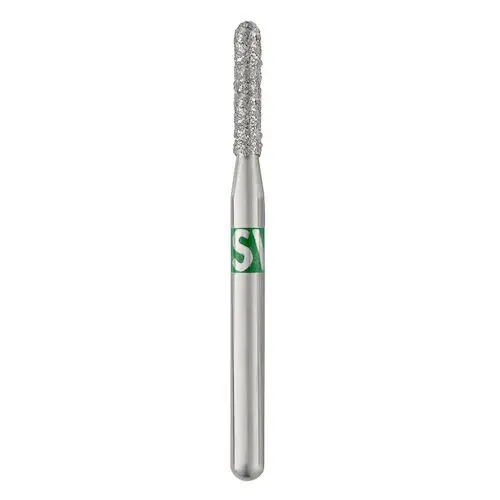 Piranha Diamond Single-Use Burs, FG, Round End Cylinder, #880-014C, 1.4 mm, Coarse, Green, 25/Pk thumbnail 4