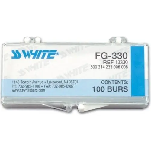 SS White FG #57 Carbide Bur, Straight Flat End Plain Fissure, Friction Grip, 1.0 mm Diameter, 3.8 mm Length, 100/Pk, 13057 thumbnail 4