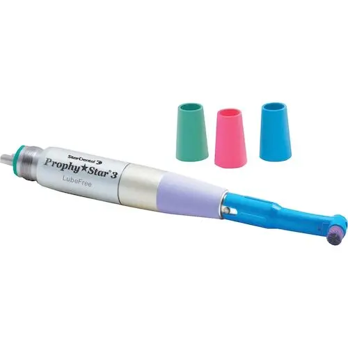 StarDental Prophy Star 3 Low-Speed Hygiene Handpiece, Straight, Lube-Free, Autoclavable, with 4 Color Grips (Blue, Aqua, Lavender, Pink), 264422 thumbnail 2