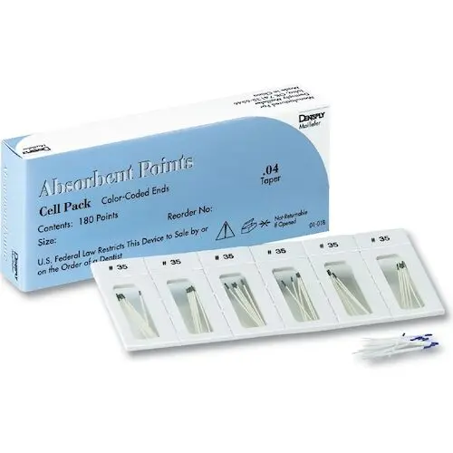 Dentsply Sirona Absorbent Paper Points, .04 Taper, #35 (Green), Sterile, Cell Pack, 180/Pk, 670190 thumbnail 6