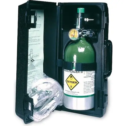 Mada Oxy-Uni-Pak Emergency Oxygen Unit Kit with Carrying Case, Fixed Flow Regulator (6 LPM), Full Cylinder, 1303ME thumbnail 3