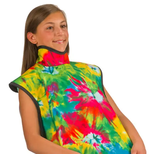Flow X-Ray Lead-Free Child X-Ray Apron with Attached Thyroid Collar, Tie-Dye, 20" x 20", 0.25 mm Lead Equivalency, 75053NL-30 thumbnail 7