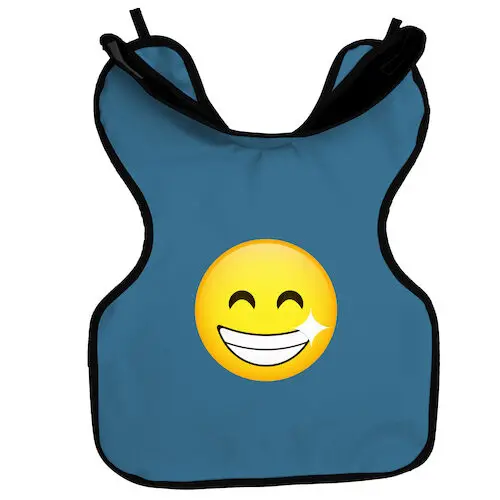 Cling Shield® Smiley Design Lead-Lined Child Protectall Apron with Neck Collar, 0.3mm, 20" x 20", Slate Blue, Ref# 27SMILEY thumbnail 5