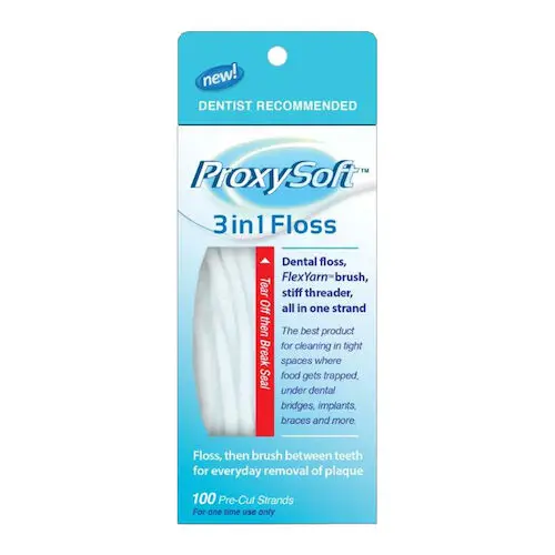 ProxySoft 3-in-1 Floss, Unflavored, 100/Pack, 1008DP - Proxysoft - ProxySoft 3in1 Floss - Image 1