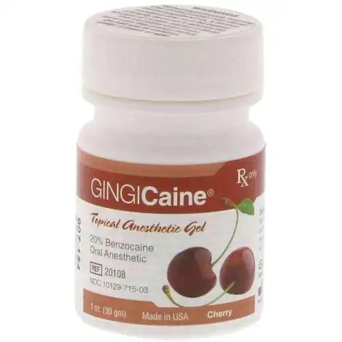 Gingicaine Topical Anesthetic Gel, 20% Benzocaine, Bing Cherry Flavor, 1 oz Jar, GI-20109 thumbnail 2