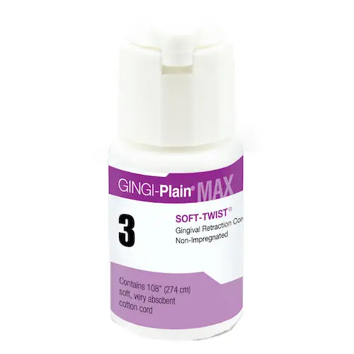 Gingi-Pak MAX Soft-Twist Gingi-Plain Retraction Cord, Non-Impregnated, Size #3 (Thick), 108" per Bottle, #11115M thumbnail 6