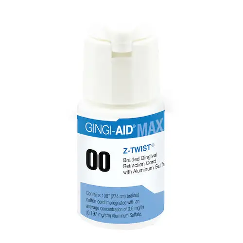 Gingi-Aid MAX Z-Twist Weave Retraction Cord, Aluminum Sulfate, #00 Very Thin, 108" per Bottle, 12170M thumbnail 4