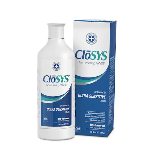 CloSYS Ultra-Sensitive Unflavored Oral Rinse, Alcohol-Free, 16 oz Bottle, 12/Case - CloSYS Rinse Ultra-Sensitive Unflavored 16oz 12/Cs - Image 1