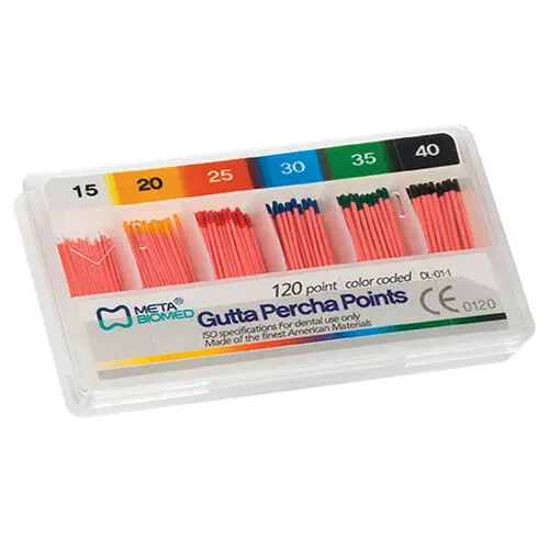 Meta Biomed Gutta Percha Points, Bulk Pack, .02 Taper, Non-Marked, Medium, 120/Pk, 151530-M - Gutta Percha Points, Bulk Pack, .02 Taper, Non-Marked, # Medium, 120/Pk, 151530-M - Image 1