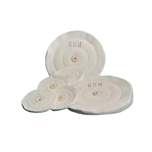 Buffalo Dental Muslin Buff Wheel, 4" x 30-Ply, Center Hole for Tapered Chuck, 1/Pk, 07990 thumbnail 3
