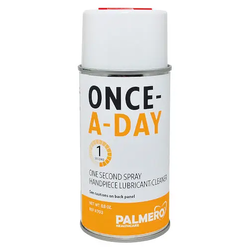 Palmero Once-A-Day One Second Spray Handpiece Lubricant/Cleaner, 8.8 oz Aerosol Can with Extension Tube, 702 thumbnail 7