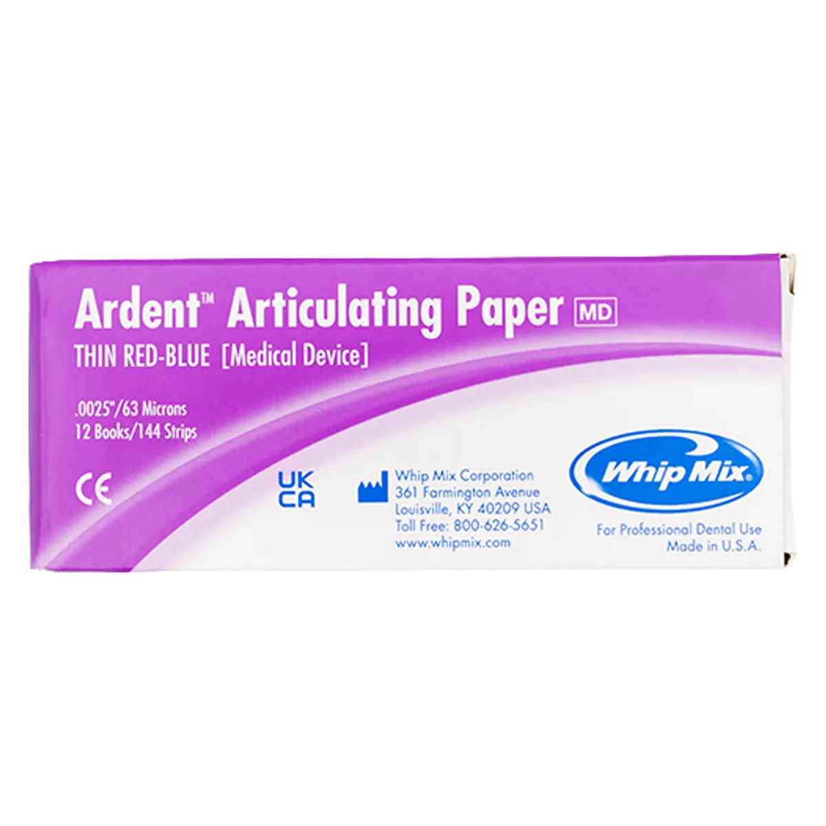 Ardent Articulating Paper Strips, Thin, Red/Blue, 63 Microns (0.0025"), 12 Strips/Book, 12 Books/Box, 144 Strips/Box, #60006 thumbnail 2