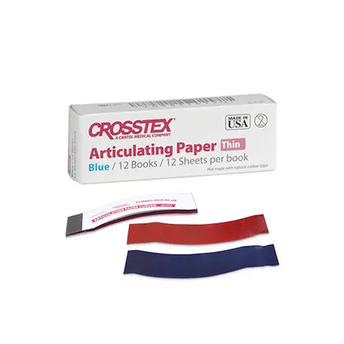 Crosstex Articulating Paper Red/Blue Combo, Thin Straight, 71 Microns, 12 Books of 12 Sheets (144 Sheets/Box), TPBR thumbnail 3