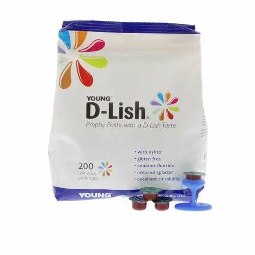 D-Lish Prophy Paste, Coarse, Mint Medley Assortmint, Unit Dose Cups, 1.23% Fluoride, Gluten-Free, 200/Box, 309020 thumbnail 7
