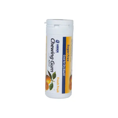 Miradent Xylitol Chewing Gum, Fresh Fruit, 30 Pieces/Vial, 12 Vials/Pack, 630055 thumbnail 2