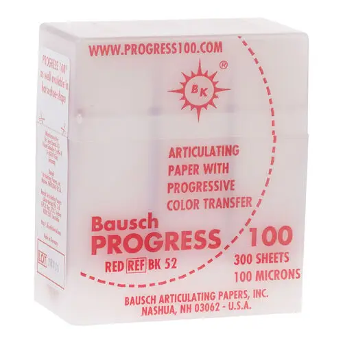 Bausch Progress 100 Articulating Paper Strips, 100 Microns, Red, Plastic Dispenser, 300/Pk, BK52 thumbnail 4