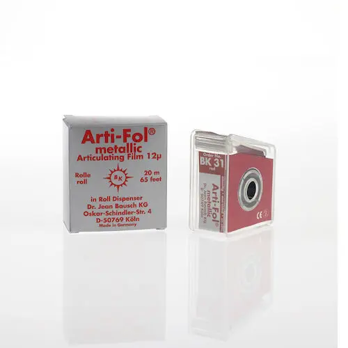 Arti-Fol Metallic One-Sided Articulating Film, 12 Microns, 22 mm x 20 m, Red, in Dispenser, BK-31 thumbnail 4
