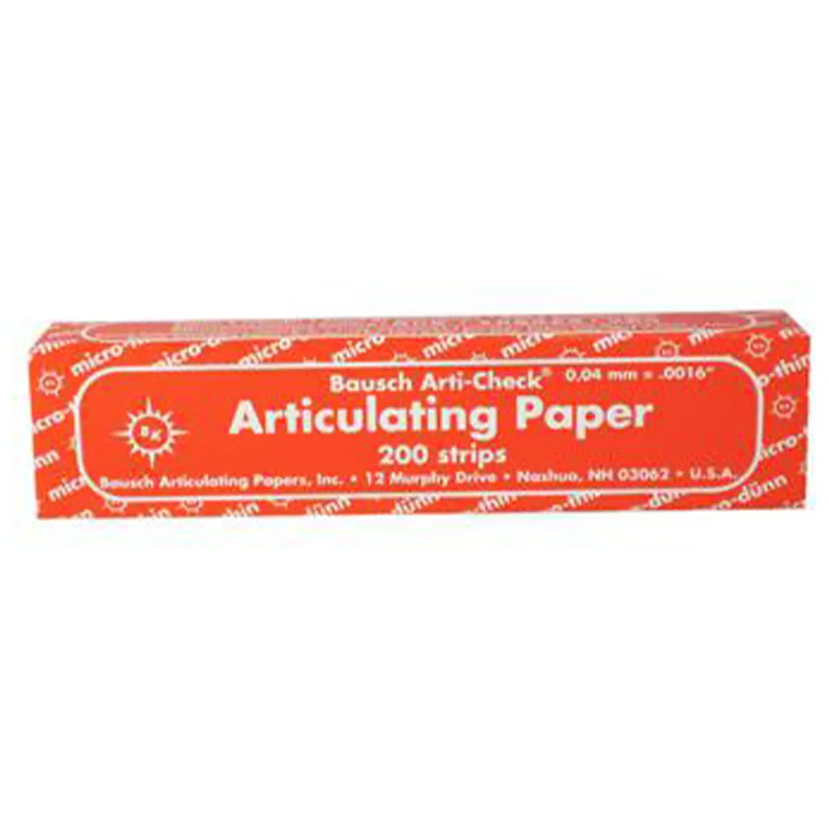 Bausch Arti-Check Articulating Paper Strips, Straight Booklets, 104 x 20 mm, 40 Microns, Red, 200/Pk, BK-10 thumbnail 13