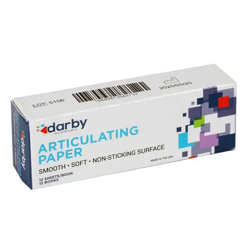 Darby Dental Articulating Paper, Blue, 127 Microns, Extra Thick, 12 Books/Box, 20107017 - , 12Books/Box, Blue, 127 microns, XThick, 20107017 - Image 1