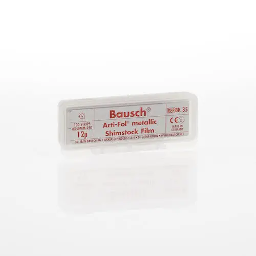 Bausch Arti-Fol Metallic Articulating Film, 1-Sided, 8mm x 60mm, Red, 100/Box, BK-35 - Arti-Fol Metallic Articulating Film 1-Sided 8mm 100/Box BK 35 - Image 1