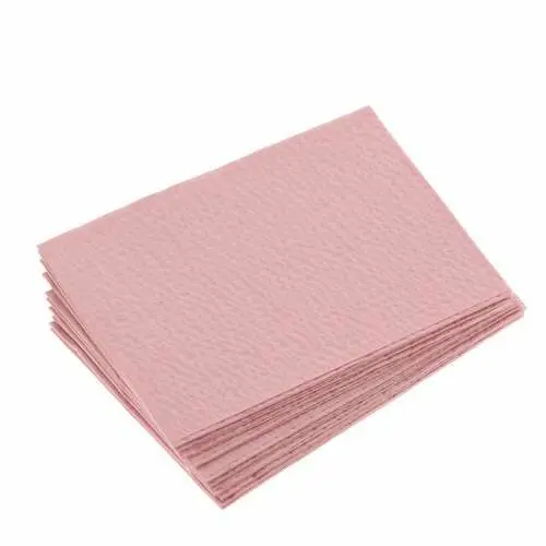 Crosstex Advantage Patient Bibs/Towels, 2-Ply Tissue/Poly, 13" x 18", Dusty Rose, 500/Case, WEXADR thumbnail 4