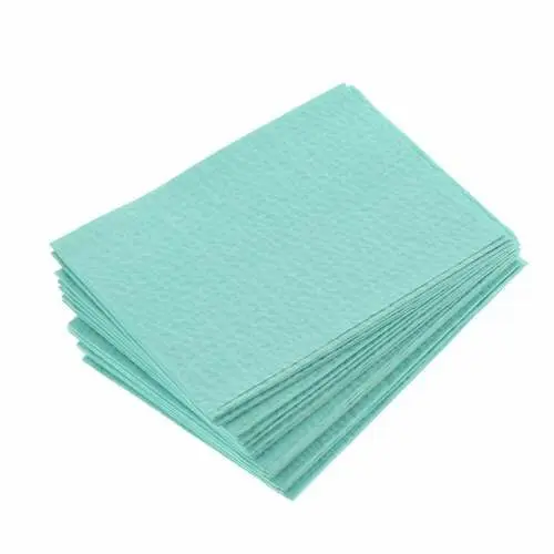 Crosstex Advantage Plus Patient Bib, 3-Ply Tissue/Poly, Aqua, 13" x 18", 500/Case, WPXAAQ thumbnail 4