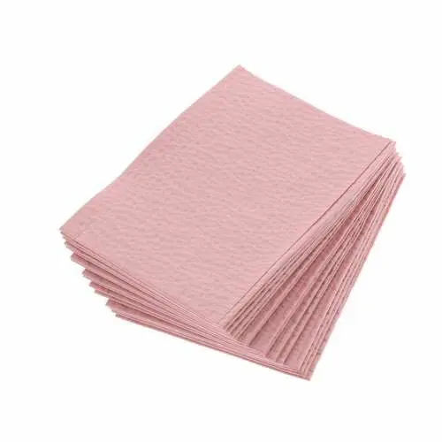 Crosstex Advantage Plus Patient Towels/Bibs, 3-Ply Tissue with 1-Ply Poly, Dusty Rose, 13" x 18", 500/Case, WPXADR thumbnail 5