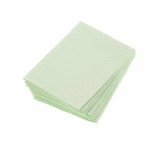 Crosstex Advantage Plus Patient Towels, 3-Ply Tissue/1-Ply Poly, Green, 13" x 18", 500/Case, WPXAGR thumbnail 3