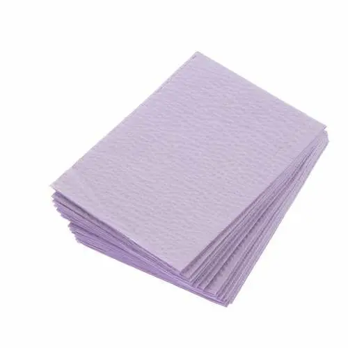 Crosstex Advantage Plus Patient Bib, 3-Ply Tissue/Poly, Lavender, 18" x 13", 500/Case, WPXALV thumbnail 3