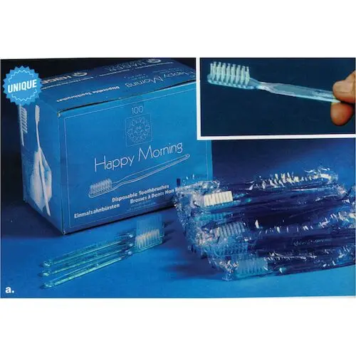 Hager Worldwide Happy Morning Disposable Toothbrush, Single-Use, Soft Bristles, Without Toothpaste, 100/Box, 605403 thumbnail 9