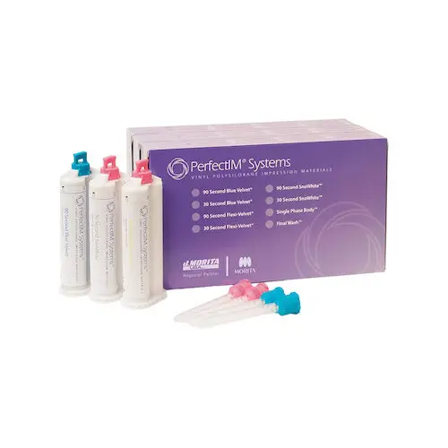PerfectIM SnoWhite Vinyl Polysiloxane Impression Material, 30 Second Cartridge Kit, 3 x 50 ml Cartridges + 12 Mixing Tips, 21-300925 thumbnail 3