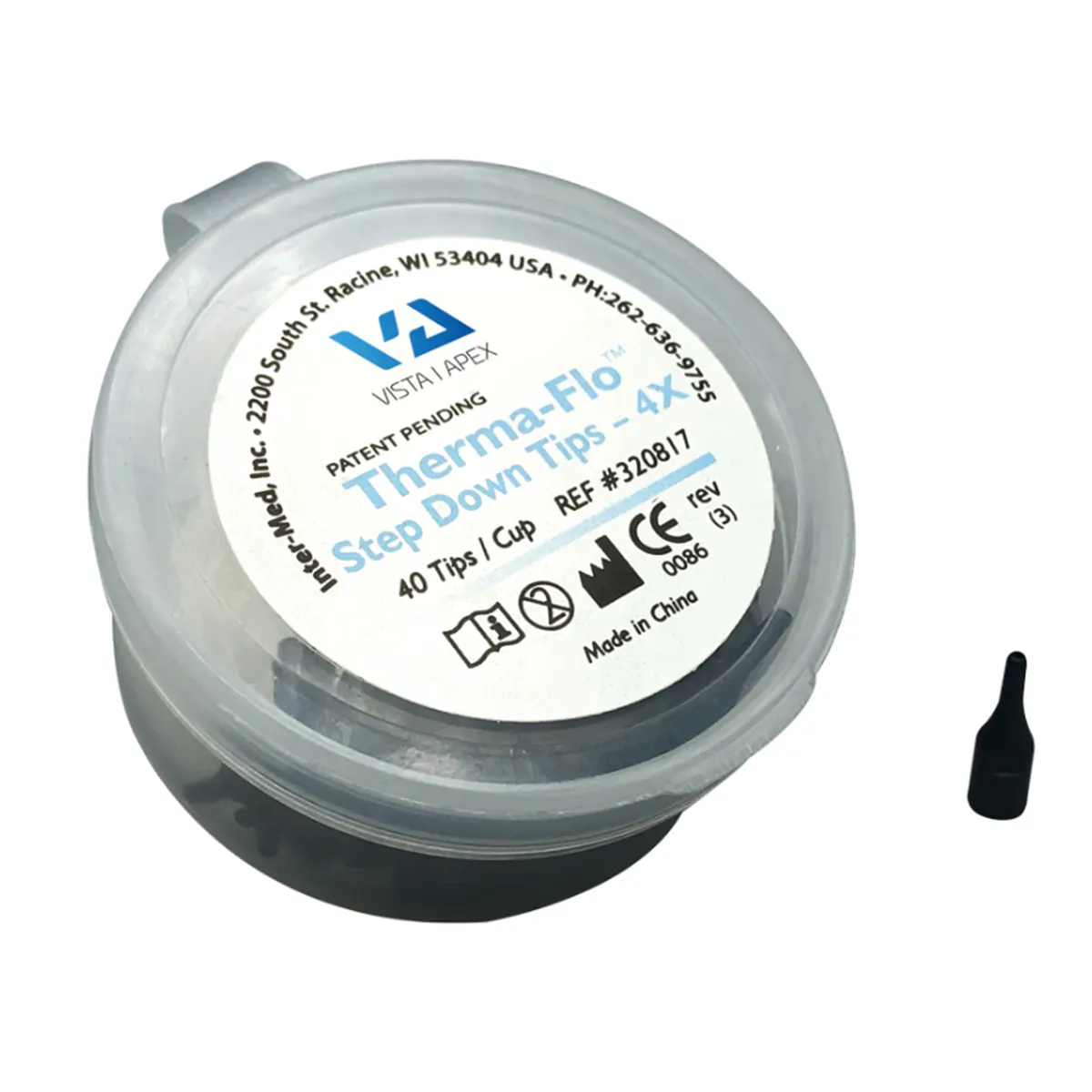 Vista Apex Therma-Flo Step-Down Tips 4X, Black, 40/Pkg, #320817 thumbnail 2