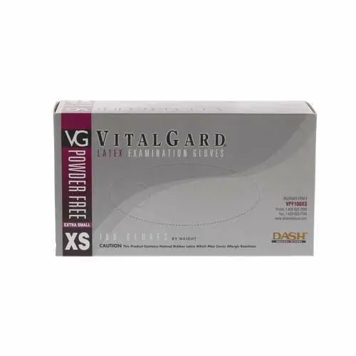Dash Medical Gloves Latex Examination Gloves, Powder Free, X-Small, 100/Box, VPF100 - , X-Small, 100/Box, VPF100 - Image 1