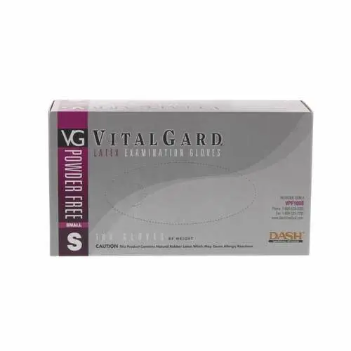 Dash Medical Gloves VPF100 Powder-Free Latex Examination Gloves, Small, 100/Box - Small, 100/Box, VPF100 - Image 1