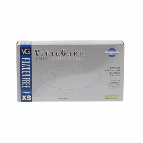 VitalGard® Nitrile Exam Gloves, Powder Free, Latex Free, Non-Sterile, Extra Small, Blue, 100/Box, VNPF100XS thumbnail 9