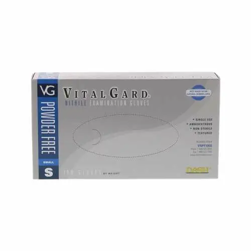 VitalGard® Nitrile Exam Gloves, Powder Free, Latex Free, Non-Sterile, Small, Blue, Textured, 100/Box, VNPF100S thumbnail 11