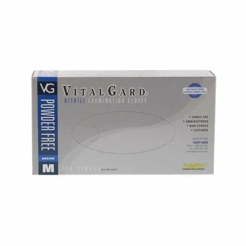 VitalGard® Nitrile Exam Gloves, Powder Free, Latex Free, Non-Sterile, Medium, Blue, Textured, 100/Box, VNPF100M thumbnail 11