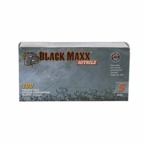 Black Maxx Nitrile Exam Gloves, Powder Free, Textured, Non-Sterile, Small, Black, 100/Box, BMN100S thumbnail 14