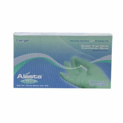Alasta Aloe Soft-Fit Nitrile Exam Gloves, Powder-Free, Non-Sterile, Large, Green, Textured Fingers, 100/Box, AA100L thumbnail 9