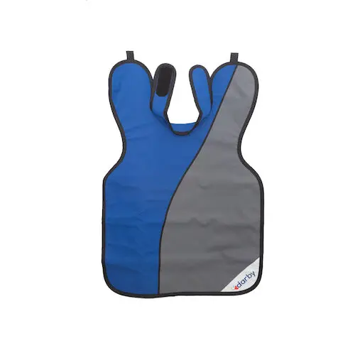 Darby Adult Style X-Ray Apron, 0.3 mm Lead, Vinyl, Two-Tone, with Collar, 24 x 36, Gray, 9507593 - 0.3 mm Vinyl, w/ collar, Two Tone, 24 x 36, Gray, 9507593 - Image 1