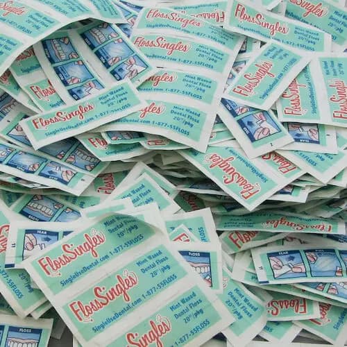 Floss Singles Dental Floss, Waxed, Mint, Individually Wrapped, 20 in, 1200/Bag, B1200F thumbnail 5