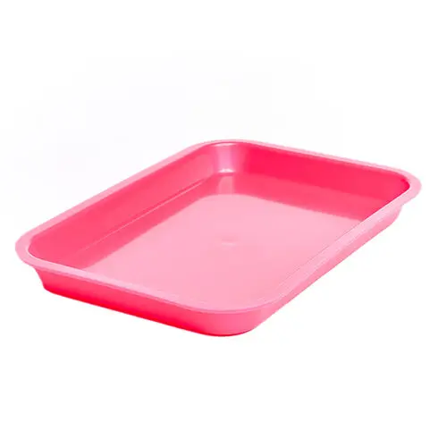 Zirc Mini Flat Set-Up Tray, Neon Pink, 9-3/8" x 6-3/8" x 7/8", 1/Pk, 20Z101S thumbnail 5
