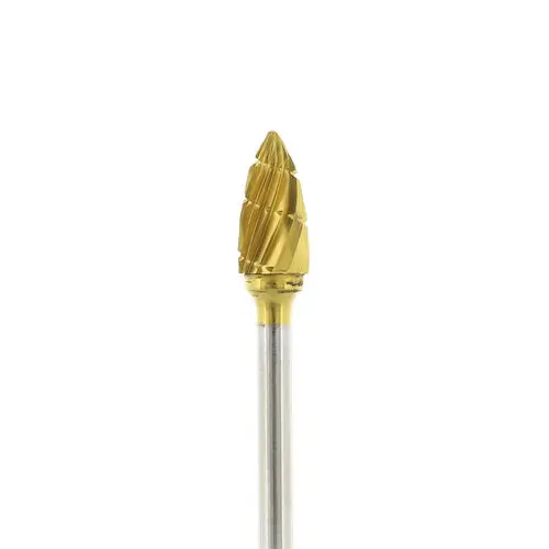 Gold Carbide Burs, Laboratory, 51A, Flame, Regular Cut, HP, Each, 11508 - Gold Carbide Burs, Laboratory, 51A, Flame, Each, Reg Cut, HP, 11508 - Image 1