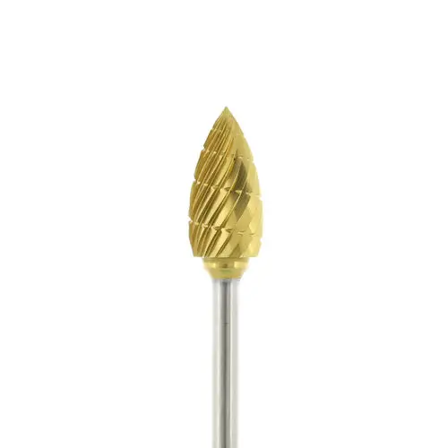 Gold Carbide Burs, Laboratory, 81A, Flame, Regular Cut, HP, Each, 11509 - Gold Carbide Burs, Laboratory, 81A, Flame, Each, Reg Cut, HP, 11509 - Image 1