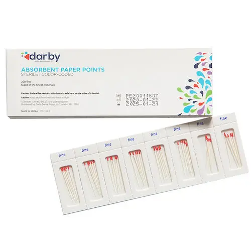 Pulpdent Absorbent Paper Points, Sterile Cell-Pack, Fine, 200/Box, 9517521 - Absorbent Paper Points Sterile - Image 1