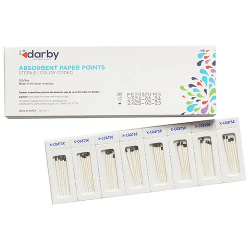 Pulpdent Absorbent Paper Points, Sterile, X-Coarse, Cell-Pack, 200/Box, 9517524 - Absorbent Paper Points Sterile - Image 1