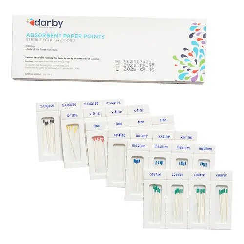 Darby Dental Absorbent Paper Points, Sterile Cell-Pack, Assorted Sizes XXF/XC, 200/Box - Absorbent Paper Points Sterile Cell-Pack, , Assorted, 200/Box, XXF/XC - Image 1